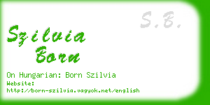 szilvia born business card